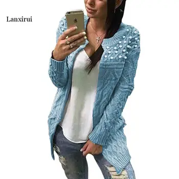 Femei pulover calculator tricotate V-Neck cardigan ștrasuri din mărgele ruched femeie pulovere fashin stil solid moda