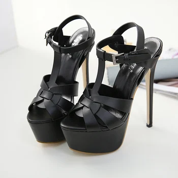 Femei Sandale de Mireasa de Mari Dimensiuni Toc 18cm Platforma 2019 Sandale Fete Pozat Țeavă de Oțel Pantofi de Vara Lady'