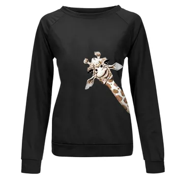 Femei Toamna Topuri Girafa Imprimare cu mâneci Lungi Tricou Mozaic Bluza Pulover 2020 Повседневный Топ Camisa De Entrenamiento