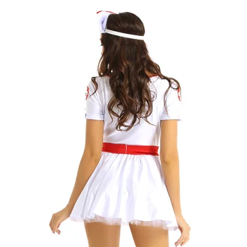 Femeile Medic Asistenta Lenjerie Cosplay Costum De Sex Adult Halloween Erotic Dress Up Haine De Carnaval Rochie Din Tul Banda Curea La Costum