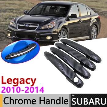 Fibra de Carbon negru Ușă Mâner pentru Subaru Legacy BM BR 2010~2011 2012 2013 Accesorii Auto Autocolante Trim Set Chrome