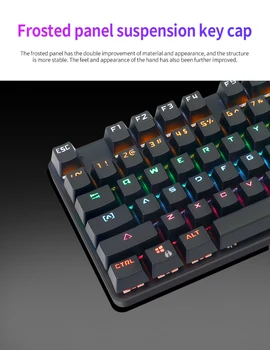 Fir cald Tastatura Pentru Tablete PC, Laptop Gamer K100 Două Culori 87-Cheie Verde Axa Tastatură Mecanică Universală Tastatură de Gaming