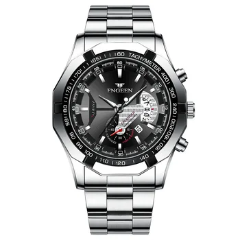 FNGEEN Brand de Top Barbati Ceas Sport Ceas din Oțel pentru Bărbați Ceasuri Luminoase rezistent la apa Calendar de Afaceri de Moda Ceas Ceas de mână de sex Masculin