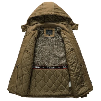 Geaca de iarna Barbati Îngroșa Cald Bumbac Căptușit cu Fleece Jachete Barbati jacheta de Blana cu Gluga uza Hanorac straturi de zăpadă de îmbrăcăminte L~5XL