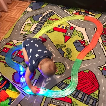 Glow în întuneric DIY Accesorii Universale Rampa Transforma Podul Rutier Răscruce de 7,5 cm Pista de Curse Cadou jucărie pentru copii