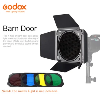 Godox BD-04 Usa de Hambar+Grila Fagure + 4 Filtru de Culoare Pentru Bowen Muntele Standard Reflector Fotografie de Studio Flash, Accesorii