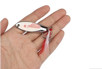Goture 10buc Lingura de Metal de Pescuit Nada Spinner Bait Inoxidabil Carlige Mustad Cu Pene Momeală Artificială Pentru Păstrăv de Pescuit Bas