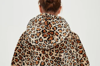 Hanorac cu glugă Femei Leopard Pătură cu Mâneci Supradimensionate Hanorace Fleece Cald TV Gigant Pătură Hoody Halat Casaco Feminino
