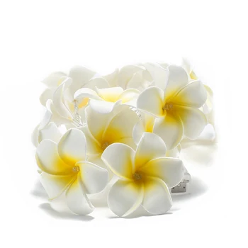 Hawaiian Spumă Artificială floare Plumeria Led Lumini Șir Dormitor Decor Acasă cu Baterii zână lumini pentru petrecerea de nunta