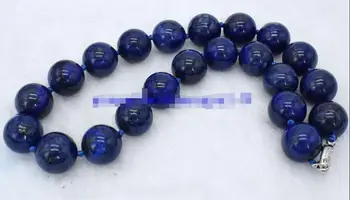 Hot 14 mm Egiptean Lapis Lazuli Albastru Închis, Rotund colier Șirag de mărgele 18