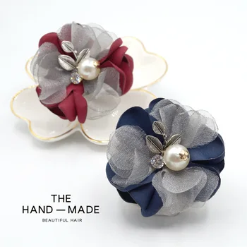 I-Remiel Nou coreean Material Pearl Floare Broșă Pin Badge Șal Pin Rever Hand-made Pânză de Artă Corsaj Femei Accesorii de Îmbrăcăminte
