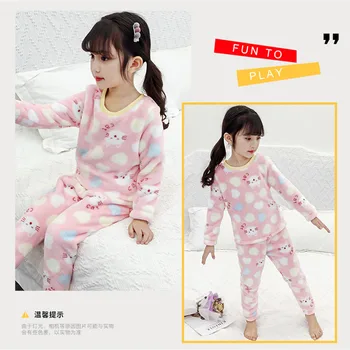 Iarna Flanel Copii Seturi de Pijamale Cald Copilului Pijamale Desene animate de Imprimare de Animale pentru Copii Fete Băieți, pijamale Copii, Pijamale Pentru Fete