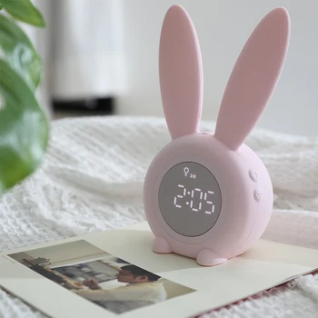 Iepure drăguț LED Digital Ceas Cu Alarmă serviciu de Trezire Lumină Pentru Dormitor Copii din Silicon Gel, Snooze Ceas de Masa Fete de Cadou de Crăciun