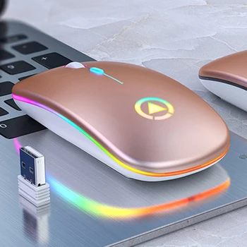 Iluminat din spate cu LED Reîncărcabilă, fără Fir Tăcut LED-uri Colorate Soareci Optic USB Mouse-ul Ergonomic Mouse de Gaming Desktop PC Laptop-Mouse-ul
