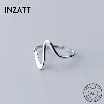 INZATT Real Argint 925 Minimalist Val Inel Reglabil Pentru Femei de Moda de Petrecere Minimalist Bijuterii Fine 2020 Punk Cadou