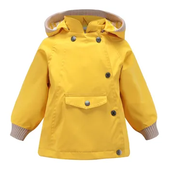 Jacheta copii Haina 2019 Primavara Toamna Fete Jacheta Windproof Impermeabil în aer liber Haină cu Glugă Design Culoare Solidă Pentru 2-8 ani fata
