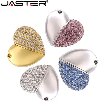 JASTER metal cristal dragoste Inima Unitate Flash USB piatră prețioasă pen drive cadou special pendrive 8GB/16GB diamante memory stick