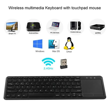 Jeleu Pieptene 2.4 G Wireless Tastatura cu TouchPad Mouse-ul pentru PC, Notebook-uri Smart TV Box Silm Mini Tastatura Wireless pentru Android iOS
