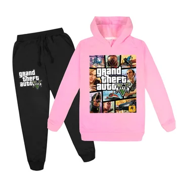Joc Grand Theft Auto V Gta 5 Set Haine Copii Hanorace și Pantaloni 2 buc Costum Copil Baieti Trening Fete Adolescente Tinutele Casual