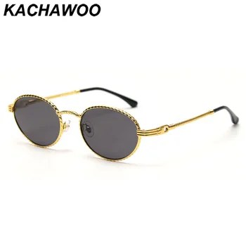 Kachawoo bărbați ochelari de soare retro sex masculin oval vintage ochelari mici, rotunde femei cadru metalic albastru verde oglindă Europene fierbinte de vânzare