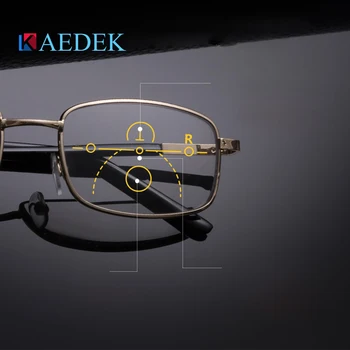 KAEDEK Titan Jumătate Cadru de Metal Progresiv Ochelari de Citit Bărbați Multifocale Anti Blue Light Presbyopic Ochelari Aliaj Femei Gafas