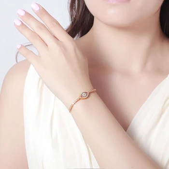 Kaletine Albastru deochi CZ Farmecele Argint 925 Bratari Pentru Femei Brand de Lux Barbati Bratari 2018 Rose Gold Bijuterii