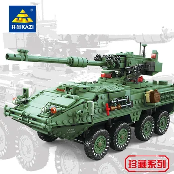 KAZI 1672pcs Lea Militare MGS-M1128 Rezervor blocuri set vehicule Blindate DIY Cărămizi Jucarii pentru Copii