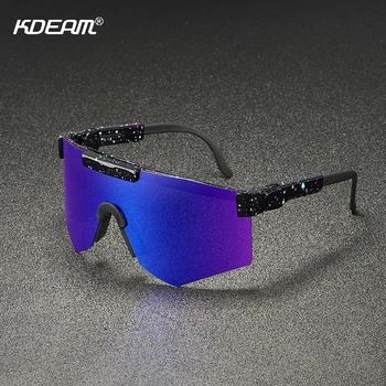 KDEAM fără ramă Supradimensionat ochelari de Soare-O singură Bucată Polarizate Rece TR90 Sport de Conducere Nuante Oglindă UV400 Ochelari de cal, Cu acces Gratuit la Cutie