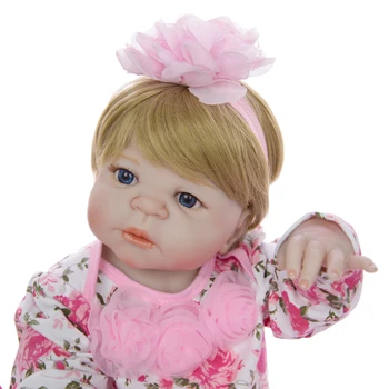 KEIUMI 23 Inch 57 cm, Full Silicon Corpul Renăscut Baby Dolls Viața Reală Printesa Baby Doll Pentru Copii Cadou de Ziua Copil Însoțească Jucărie