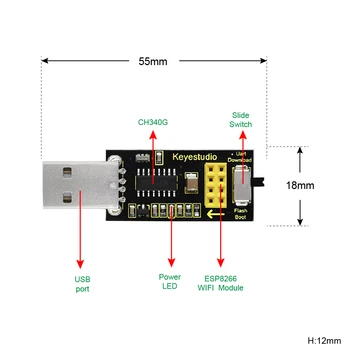 KEYESTUDIO USB pentru a ESP-01S ESP8266 Programator Modulul Port Serial Scut Adaptor pentru Arduino