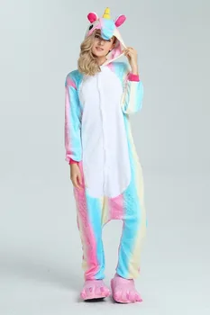 Kigurumi unisex Negru Pegasus Unicorn Pijamale Pijamale Animal Adult de Craciun de Pijama Costum de Carnaval Hanorac Pijamale Cosplay