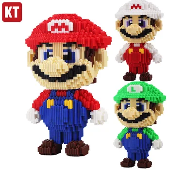 KT Super-Erou Mario Figura Joc Video Blocuri 3D Model Mini Diamond DIY Cărămizi Asambla Jucării pentru Copii Baieti Cadouri