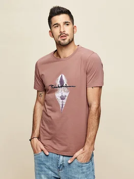 KUEGOU de vară 2020 Bărbați mânecă scurtă T-shirt de imprimare de Moda guler rotund bărbați purta haine cu mânecă scurtă tricou UT-09323