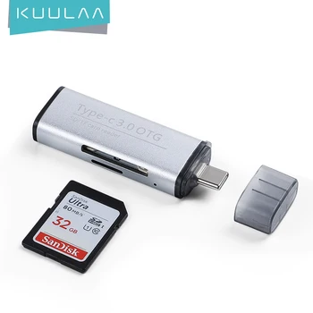 KUULAA Tip C USB 3.0, Aluminiu OTG Telefon multi cititor de carduri de memorie adaptor cardreader pentru micro SD/TF microsd calculator laptop
