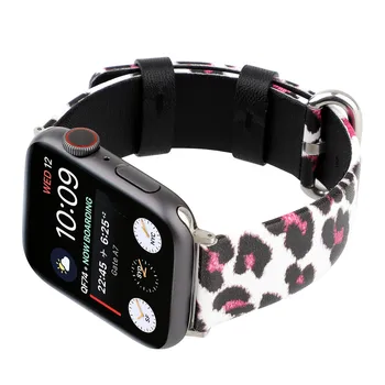 La modă Leopard de Imprimare Bratara din Piele pentru Apple Watch SE Trupă Seria 6 5 4 3 2 Bărbați/Femei Curea 40mm 44mm 38mm 42mm Curea