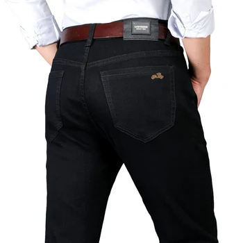 LAOYECHE Brand Nou pentru Bărbați Blugi Negri Afaceri de Moda Stil Clasic Elastic Pantaloni Slim Blugi de sex Masculin