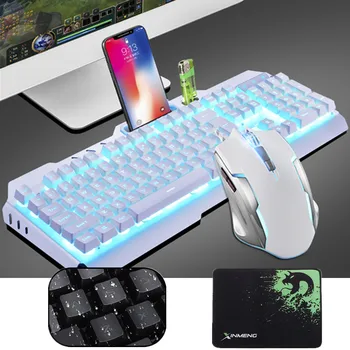 LED Backlit cu Fir USB Gaming Keyboard Mecanice Simți 26 de Taste Anti-ghosting Tastatura Mouse Combo Seturi pentru Gamer