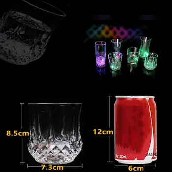 Led-uri colorate Partidul Lumina Intermitent Împușcat de Sticlă Luminoasă cu Led-uri Paharul Neon Cupa Bar Sticlă de Whisky, Vin, Vodka Bar Club Bere Pahar de Vin