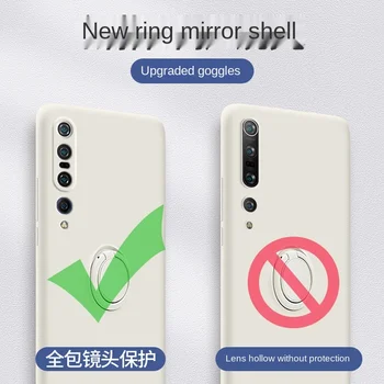 Lichid de Silicon de Caz Pentru Xiaomi Mi 10 Pro Mi10 Ultra Slim Moale Cazuri Pentru Xiaomi Redmi Nota 9 9 K30 Pro Magnet Inel Titularul acoperi