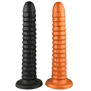 Lichid de Silicon Vibrator Anal pentru Femeie Moale Butt Plug 40cm Lung Mare Analsex Jucarii Sexuale pentru Bărbat Gay ventuza Mare Buttplug