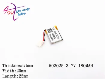 Litru de energie baterie 3,7 V litiu-polimer 502025 482025 MP3 MP4 MP5 GPS 180MAH Bluetooth jucării mici