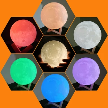 Luna Lampa Decor Lumina de Noapte 2 / 16 Culori De Imprimare 3D Pentru Decor Creativ Cadou de bun venit Dropship
