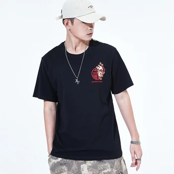 Lyprerazy Imprimate T-shirt pentru Bărbați Pește Crap Avere Tatuaj Nou Design Tricouri Hip Hop O-Gat Maneci Scurte din Bumbac Chineză Topuri Tricouri