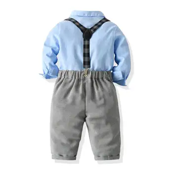 LZH 2021 Toamna Toddler Boys Seturi de Haine cu Mâneci Lungi Tricou Pantaloni, Papion Copii Costum Copii Formale Rochie de Petrecere 1 2 3 4 An