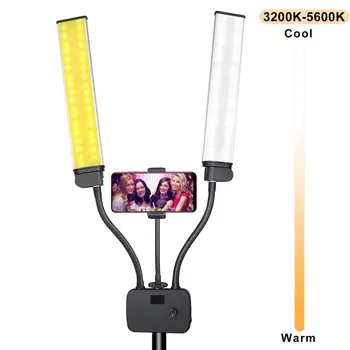 MAMEN Video cu LED-uri Lumina Estompat Selfie Inel de Lumina USB Fotografie de Iluminat Lampă în formă de Inel Cu Suport de Telefon Pentru Machiaj Youtube Live