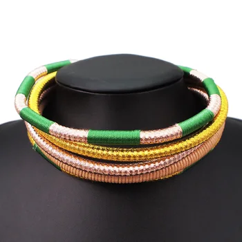 MANILAI Indian Multistrat Cravată Coliere pentru Femei Salopete Guler Colier Statement Coarda Magnetism Butonul Boho Bijuterii Collier