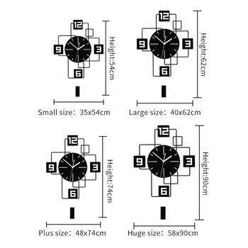 MEISD Calitate Acril Ceas Modern Ceas Pătrat Negru Autocolante Creative Home Decor Camera Horloge Tăcut Camera de zi Transport Gratuit