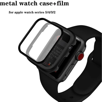 Metal Caz de Protecție&film pentru apple watch 6 5 44mm 40mm 42mm 38mm iwatch serie 6/5/4/3/2 Clar Ultra-Subțire Protector de Acoperire