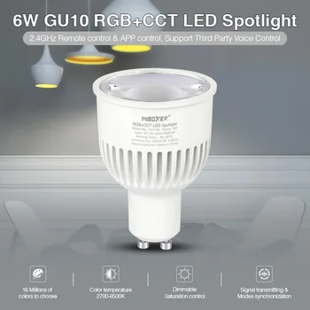 Miboxer FUT106 GU10 6W RGB+CCT LED Spotlight Estompat Bec led lampa de Dormitor, Restaurant, camera de zi Găti iluminat cameră