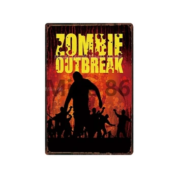 [ Mike86 ] Toxic Atenție Zombie Alert Focar Ține de Metal Semn Tin Poster Decor Acasă Bara de Perete de Arta Pictura de 20*30 CM DD-8